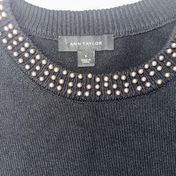 Ann Taylor Black pearlızed sweater Sz. S - Picture 2 of 8